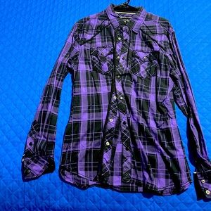 Like new, Buckle Black Diamond men’s LS button down with snaps, size L, plaid